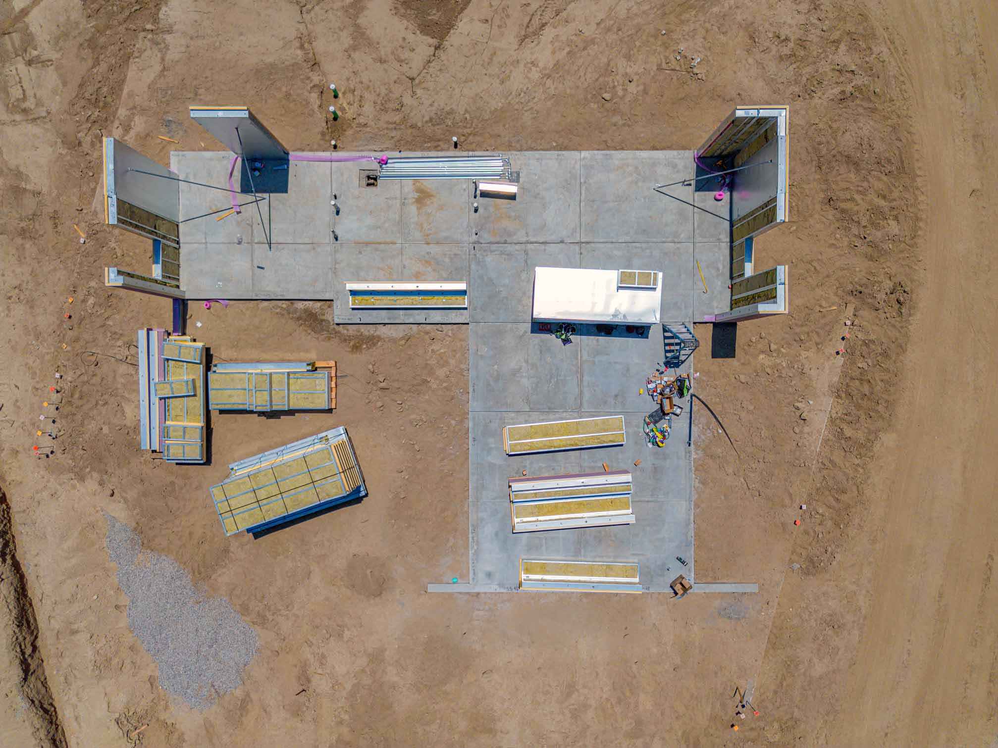 4C SAFE panels laid out on site at Borrego Springs before assembly